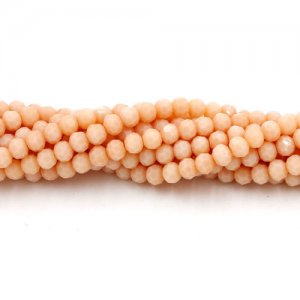 Crystal round bead strand, 4mm,opaque peach, about 100pcs
