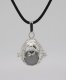 Egg Shape Harmony Ball Pendant Angel Baby Caller Chime Bell, silver plated brass, 1pc