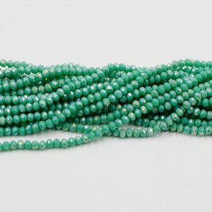130 beads 3x4mm crystal rondelle beads opaque green B01