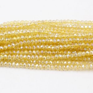 130Pcs 2.5x3.5mm Chinese Crystal Rondelle Beads, lt. yellow AB 2
