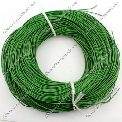 Round Leather Cord, emerald, #1mm, 1.5mm, 2mm #Sold by the Meter