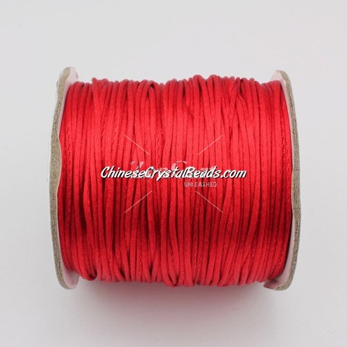 1.5mm Satin Rattail Cord thread, #30, red, 80Yard spool