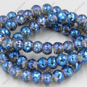 12pcs Rondelle Drum Faceted Crystal Beads,9x12mm, hole:1.5mm, Magic Blue