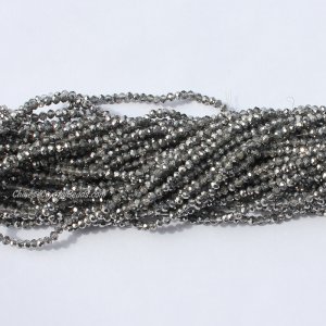 10 strands 2x3mm chinese crystal rondelle beads dark half silver light j05 about 1700pcs