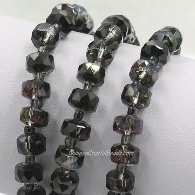 hematite and purple light 5x8mm angular crystal beads