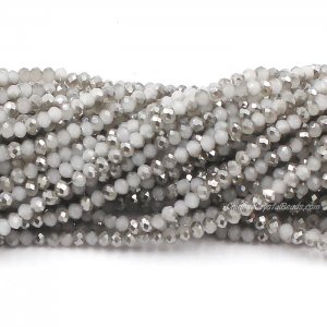 10 strands 2x3mm chinese crystal rondelle beads gray jade half light about 1700pcs