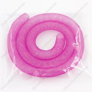 DIY Mesh Bracelet soft nylon fishnet tube, fuchsia, width:8mm, 40cm