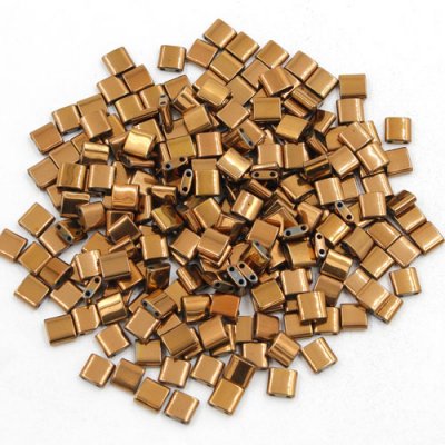 Chinese 5mm Tila Square Bead, copper, about 100Pcs