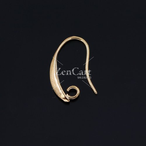 20Pcs Earwire, silver-plated brass, 20mm, KC gold Smooth Pinch Crystal Earring Hook Wire