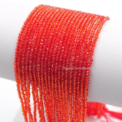 190Pcs 1.5x2mm rondelle crystal beads siam with Polyester thread