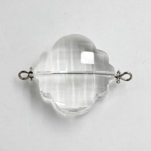 Lantern shape Faceted Crystal Pendants Necklace Connectors, 24x33mm, clear, 1 pc