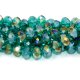 70 pieces 8x10mm 36 Pcs Chinese Crystal Rondelle Strand, Emerald AB