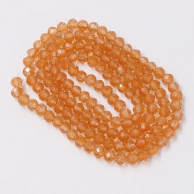 130Pcs 3x4mm Chinese Crystal Rondelle Beads Strand, opal orange