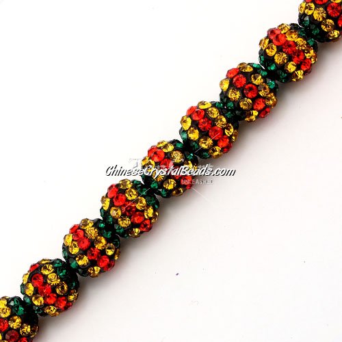 Pave clay disco beads, hip hop disco beads, stripe1, hole: 1.5mm, sold per pkg of 10pcs