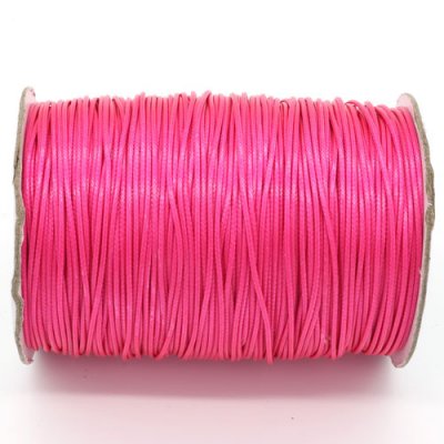 1mm, 1.5mm, 2mm Round Waxed Polyester Cord Thread, neon fuchsia