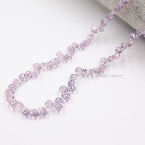 98 beads 6mm Strawberry Crystal Beads, Pink purple