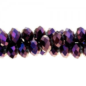 70 pieces 8x10mm Chinese Crystal Rondelle Strand, purple light