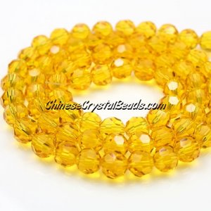 95pcs Chinese Crystal Faceted Round 6mm Beads golden