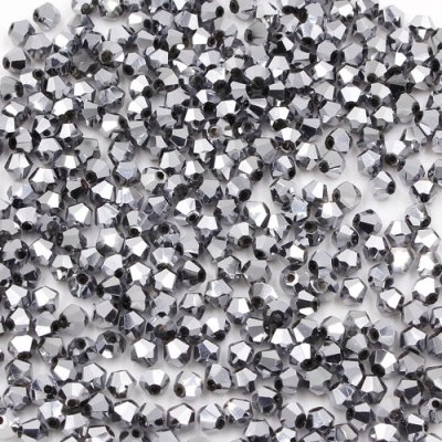 700pcs Chinese Crystal 4mm Bicone Beads, Silver, AAA quality
