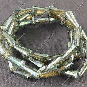 20pcs 8x15mm Chinese Artemis crystal beads strand Olivine satin