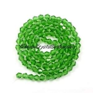 Chinese Crystal 4mm Bicone Bead Strand, fern green, about 100 beads
