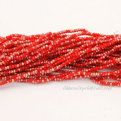 1.7x2.5mm rondelle crystal beads, red velvet 009, 190Pcs