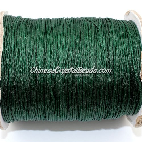 thick about 1mm, nylon string, dark emerald, sold by the meter