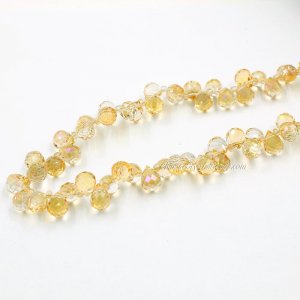 98 beads 8mm Strawberry Crystal Beads, Gold Champagne purple