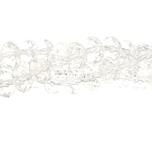 Chinese Crystal Rondelle Bead Strand, Clear, 6x8mm , about 72 beads