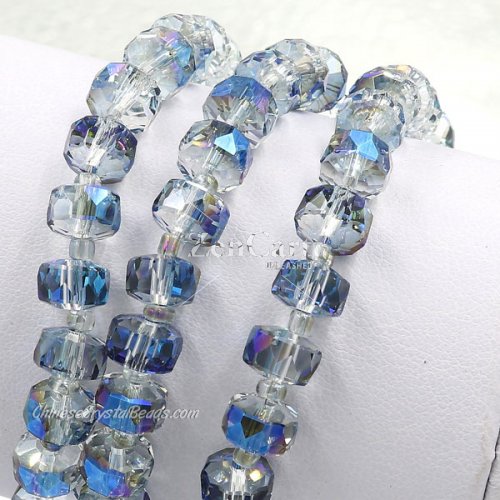 80pcs half blue light 5x8mm angular crystal beads