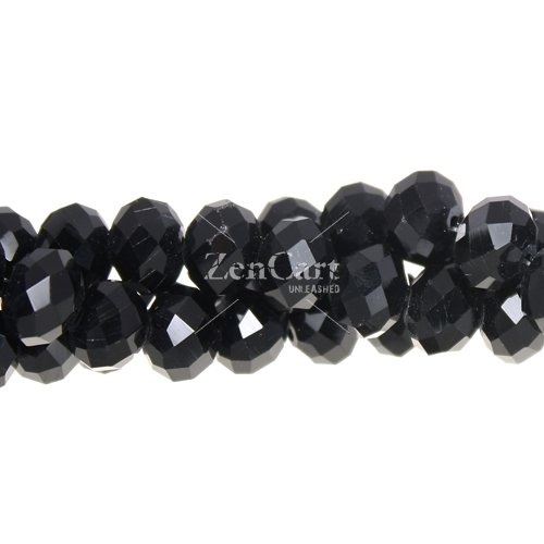 70 pieces 8x10mm Chinese Crystal Rondelle Bead Strand, black
