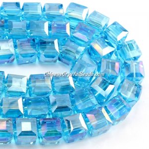 crystal cube beads, 10mm, Aqua AB, sold per pkg of 20pcs(need 3 days to prepare the goods)