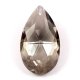 50x28mm Crystal Faceted Teardrop Pendant, silver shade, hole: 1.5mm