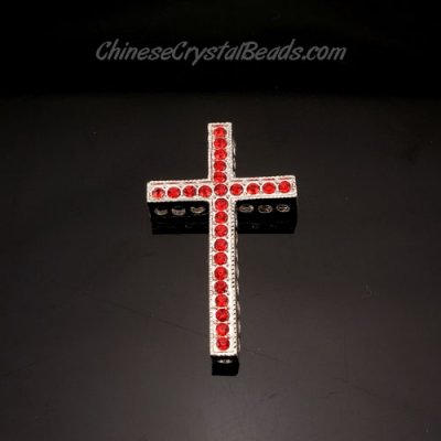pave alloy cross, 25x36mm, hole: 1.5mm, 1 piece