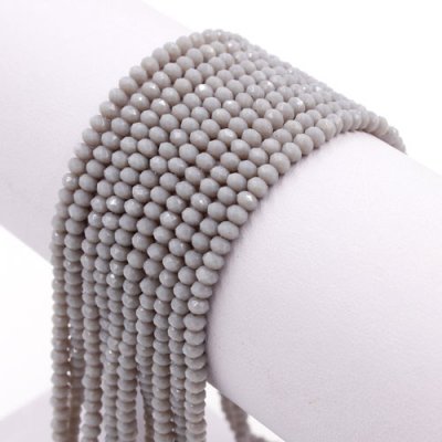 130Pcs 2x3mm Chinese Crystal Rondelle Beads Strand, opaque gray