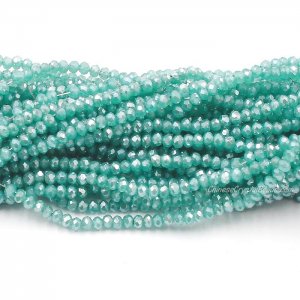 10 strands 2x3mm chinese crystal rondelle beads Turquoise jade light about 1700pcs