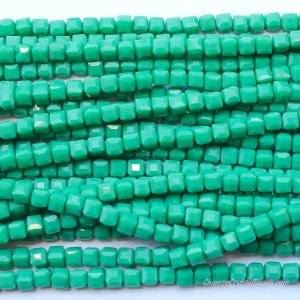 98Pcs 6mm Cube Crystal beads,opaque emerald