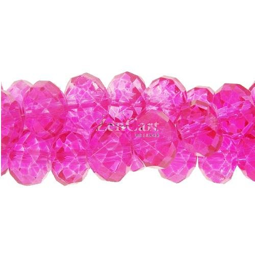 70Pcs 8x10mm Chinese Crystal Rondelle Bead Strand, Fuchsia,pating color not the glass color