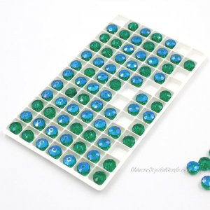 AAA 5x8mm Emerald half blue light angular crystal beads 84pcs