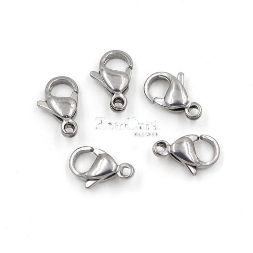 10pcs stainless steel Lobster Clasp Claw Buckle Hook Finding Kit ,11x6.5mm