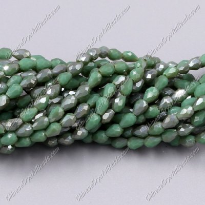 Chinese Crystal Teardrop Beads Strand, #009, 3x5mm, about 100 Beads