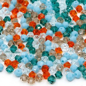 AAA 4mm mix bicone crystal beads, 09, Bag of 50pcs