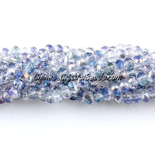 130Pcs 3x4mm Chinese rondelle crystal beads, 3x4mm, half blue light