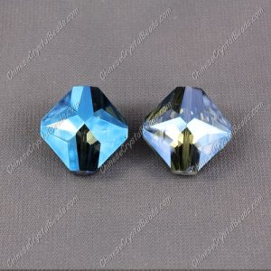 crystal square pendant, 19x22mm, hole about 1.5mm, Magic Blue, sold 1 pcs