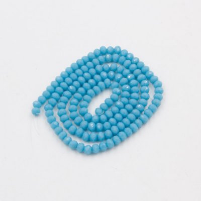 130Pcs 2x3mm Chinese Crystal Rondelle Beads,opaque aqua