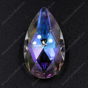 50x28mm Crystal Faceted Teardrop big Pendant, Clear AB, hole: 1.5mm