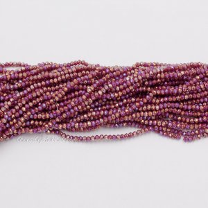10 strands 2x3mm chinese crystal rondelle beads dark red velvet AB about 1700pcs