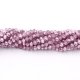 140Pcs 3x4mm Chinese Crystal Rondelle Beads Strand, half paint pink