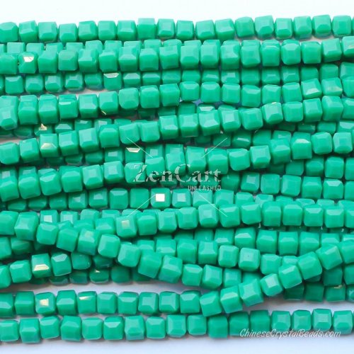 98Pcs 6mm Cube Crystal beads,opaque emerald