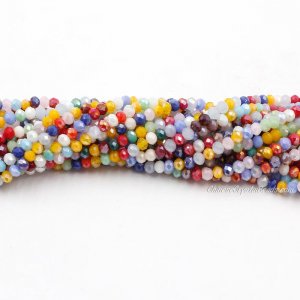 130 beads 3x4mm crystal rondelle beads Color mixing